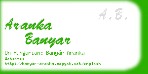 aranka banyar business card