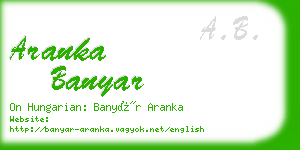 aranka banyar business card